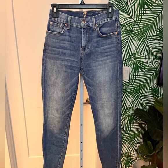 7 for all Mankind Women’s High Rise Skinny Ankle Jeans Size 26 - Picture 2 of 10